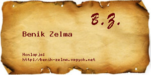 Benik Zelma névjegykártya